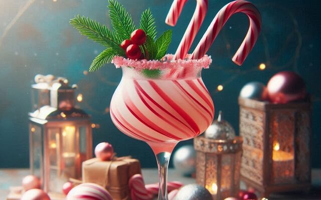 cocktail bonbon candy cane spritzer